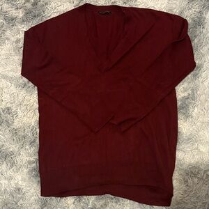 Banana Republic Deep Red V-Neck Sweater